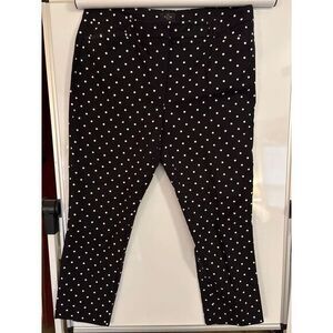 White House Black Market women's pants‎ size 14 slim ankle polka dot black